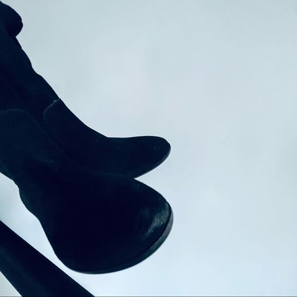 Steve Madden Tyga Suede Leather Black Over the Knee Boots 1.75” Block Heel Sz. 8 - Picture 15 of 16